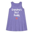 thumbnail image 1 of Instant Message - Grandma Heart Best Buddy - Toddler & Youth Girls A-line Dress, 1 of 1