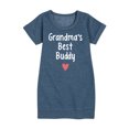 thumbnail image 1 of Instant Message - Grandma Heart Best Buddy - Toddler & Youth Girls Fleece Dress, 1 of 6