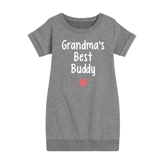 Instant Message - Grandma Heart Best Buddy - Toddler & Youth Girls Fleece Dress