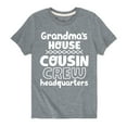 thumbnail image 1 of Instant Message - Grandma's House Cousin Crew - Toddler And Youth Short Sleeve Graphic T-Shirt, 1 of 6