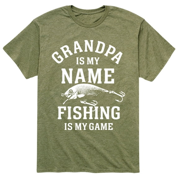 Instant Message - Grandpa Name Fishing Game - Men's Short Sleeve Graphic T-Shirt
