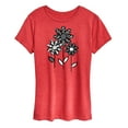 thumbnail image 1 of Instant Message - Gray Patterned Flowers - Women's Short Sleeve Graphic T-Shirt, 1 of 6