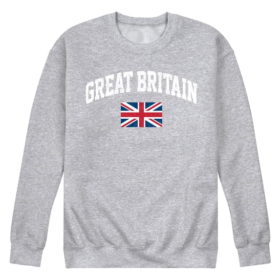 Instant Message - Great Britain Flag - Men's Crew Neck Fleece Pullover