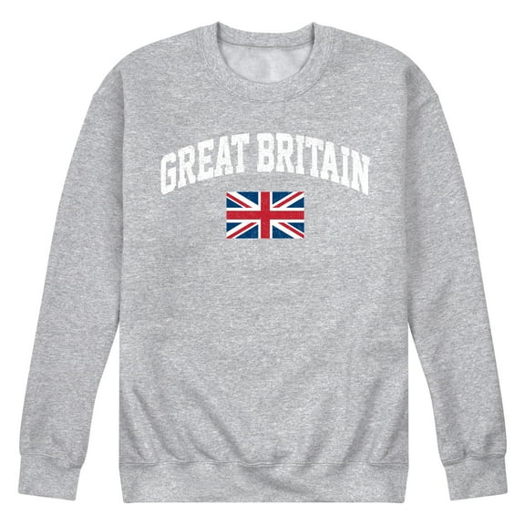 Instant Message - Great Britain Flag - Men's Crew Neck Fleece Pullover
