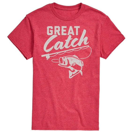 Instant Message - Great Catch - Fishing, Hunting, Camping - Men's Short Sleeve Graphic T-Shirt