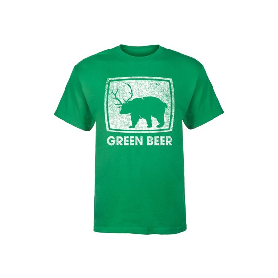 Instant Message - Green Beer Bear - Men's Short Sleeve Graphic T-Shirt
