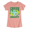 thumbnail image 1 of Instant Message - Green Is Groovy  - Toddler & Youth Girls Short Sleeve Graphic T-Shirt, 1 of 6