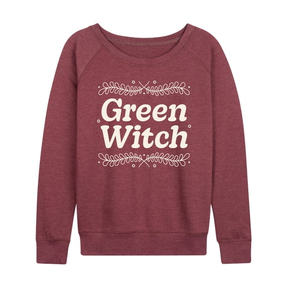 Instant Message - Green Witch - Women's French Terry Long Sleeve Pullover