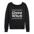 thumbnail image 1 of Instant Message - Green Witch - Women's French Terry Long Sleeve Pullover, 1 of 6