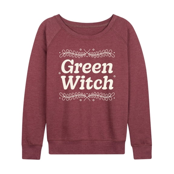 Instant Message - Green Witch - Women's French Terry Long Sleeve Pullover