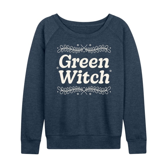 Instant Message - Green Witch - Women's French Terry Long Sleeve Pullover