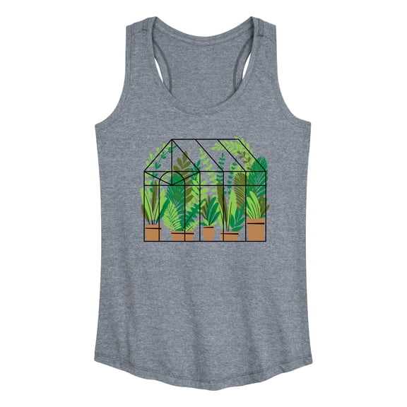 Instant Message - Greenhouse With Plants - Women's Racerback Tank Top