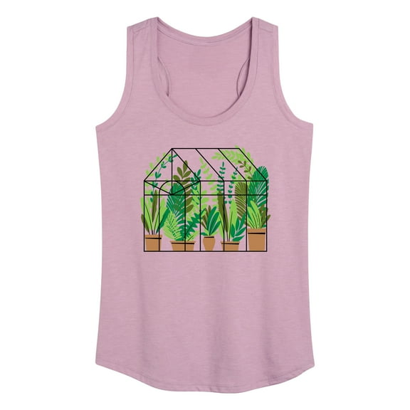 Instant Message - Greenhouse With Plants - Women's Racerback Tank Top