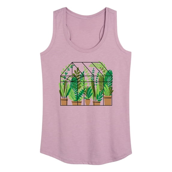 Instant Message - Greenhouse With Plants - Women's Racerback Tank Top