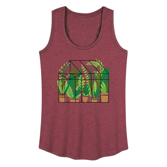 Instant Message - Greenhouse With Plants - Women's Racerback Tank Top