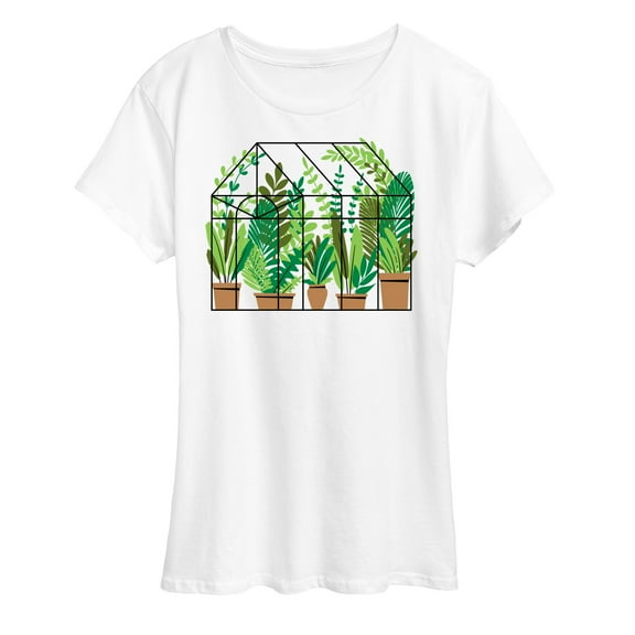 Instant Message - Greenhouse With Plants - Women's Short Sleeve Graphic T-Shirt