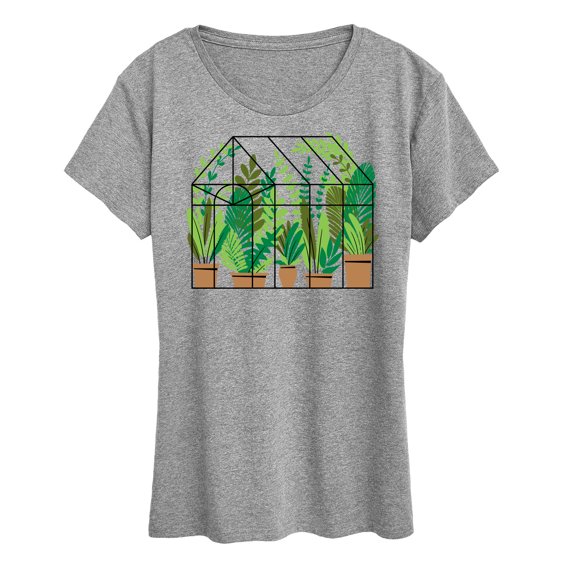 Instant Message - Greenhouse With Plants - Women's Short Sleeve Graphic T-Shirt