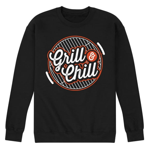 Instant Message - Grill And chill - Men's Crew Neck Fleece Pullover
