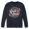 thumbnail image 1 of Instant Message - Grill And chill - Men's Crew Neck Fleece Pullover, 1 of 6