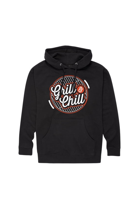 - Grill And chill - Men's Pullover Hooded Fleece Sweatshirt