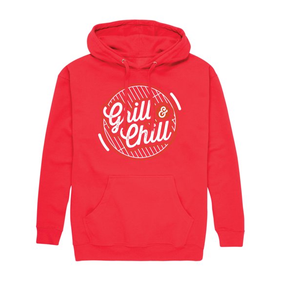 Instant Message - Grill And chill - Men's Pullover Hooded Fleece Sweatshirt
