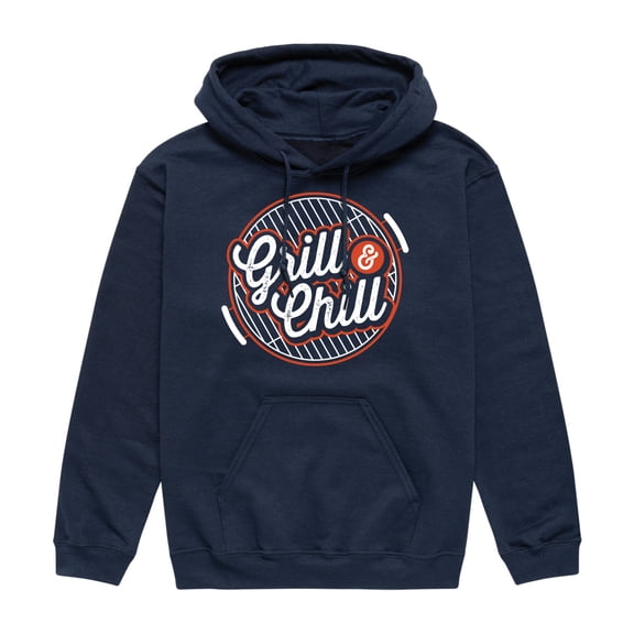 Instant Message - Grill And chill - Men's Pullover Hooded Fleece Sweatshirt