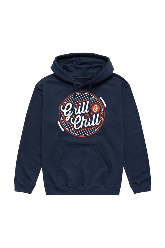 - Grill And chill - Men's Pullover Hooded Fleece Sweatshirt