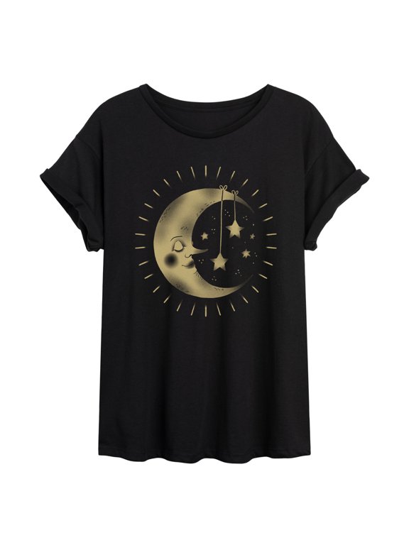 - Gritty Moon And Stars Women's Relaxed Fit T-Shirt