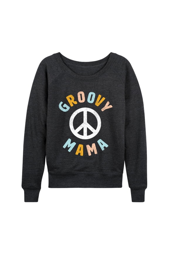 - Groovy Mama - Women's French Terry Long Sleeve Pullover
