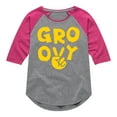 thumbnail image 1 of Instant Message - Groovy Peace Sign - Toddler & Youth Girls Raglan Graphic T-Shirt, 1 of 6