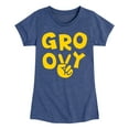 thumbnail image 1 of Instant Message - Groovy Peace Sign - Toddler & Youth Girls Short Sleeve Graphic T-Shirt, 1 of 6