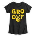 thumbnail image 1 of Instant Message - Groovy Peace Sign - Toddler & Youth Girls Short Sleeve Graphic T-Shirt, 1 of 6