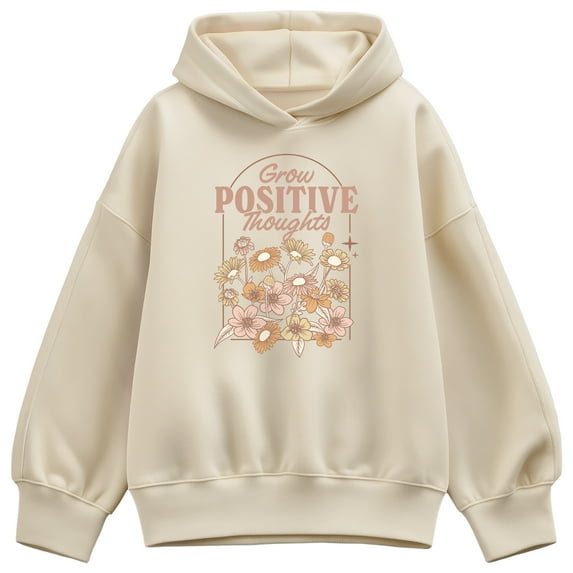 Instant Message - Grow Positive - Ladies Oversized Fleece Hoodie Sweatshirt