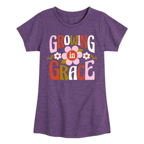 Instant Message - Growing In Grace - Toddler & Youth Girls Short Sleeve Graphic T-Shirt