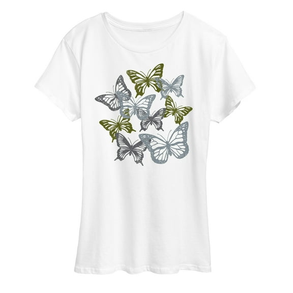 Instant Message - Grunge Butterflies - Women's Short Sleeve Graphic T-Shirt