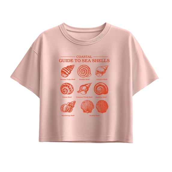 Instant Message - Guide to Sea Shells - Youth Girls Boxy T-Shirt