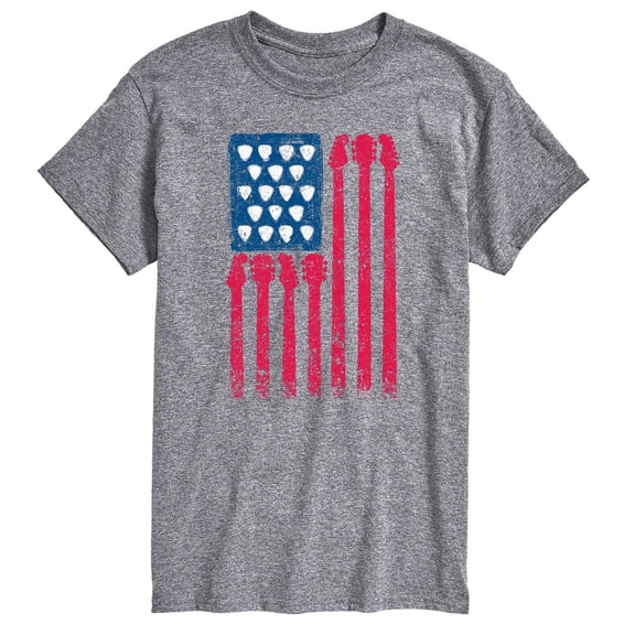 Instant Message - Guitar American Flag - Men's Short Sleeve Graphic T-Shirt