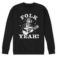 thumbnail image 1 of Instant Message - Guitar Skeleton Folk Yeah - Men's Crew Neck Fleece Pullover, 1 of 6