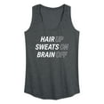 thumbnail image 1 of Instant Message - Hair Up Sweats On Brain Off - Women's Racerback Tank Top, 1 of 6