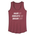 thumbnail image 1 of Instant Message - Hair Up Sweats On Brain Off - Women's Racerback Tank Top, 1 of 6