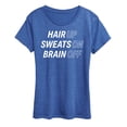 thumbnail image 1 of Instant Message - Hair Up Sweats On Brain Off - Women's Short Sleeve Graphic T-Shirt, 1 of 6