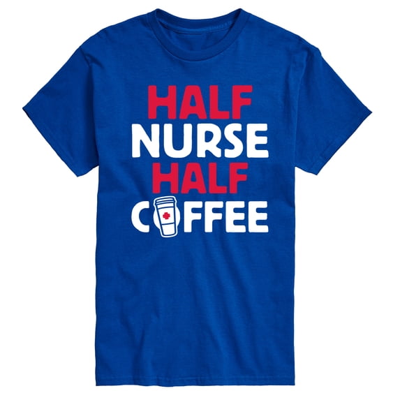Instant Message - Half Nurse Half Coffee Short Sleeve Graphic T-Shirt