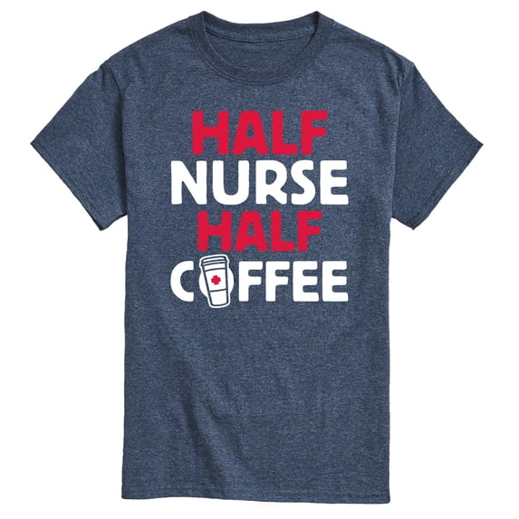 Instant Message - Half Nurse Half Coffee Short Sleeve Graphic T-Shirt