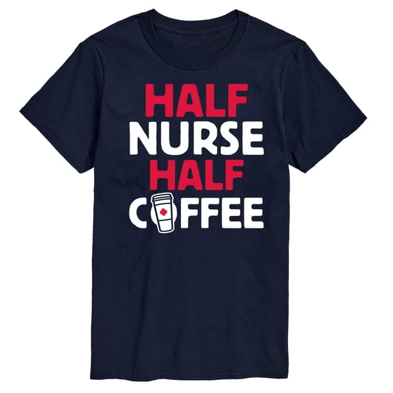 Instant Message - Half Nurse Half Coffee Short Sleeve Graphic T-Shirt