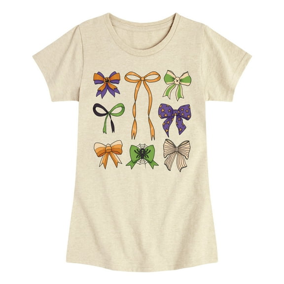 Instant Message - Halloween Bows -Youth Girls Short Sleeve T-Shirt