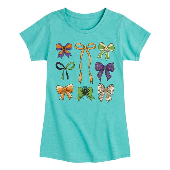 Instant Message - Halloween Bows -Youth Girls Short Sleeve T-Shirt
