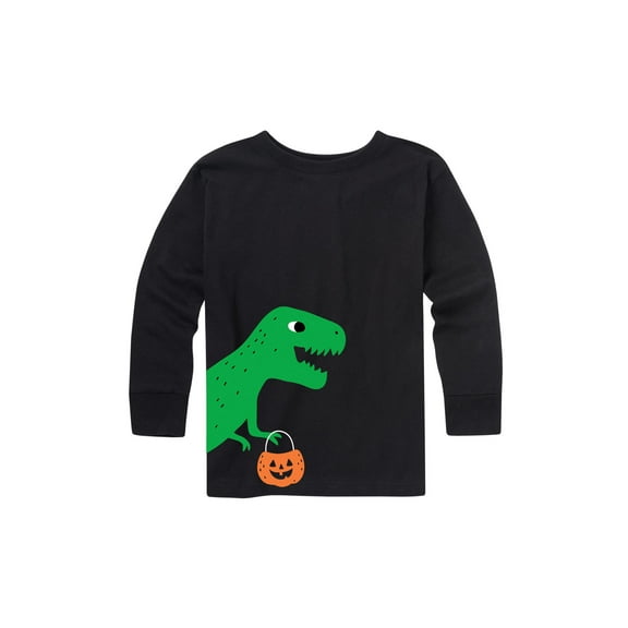 Instant Message - Halloween Dino Side Hit - Youth Long Sleeve Tee