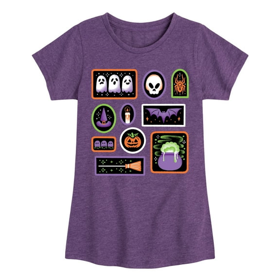 Instant Message - Halloween Frames -Youth Girls Short Sleeve T-Shirt