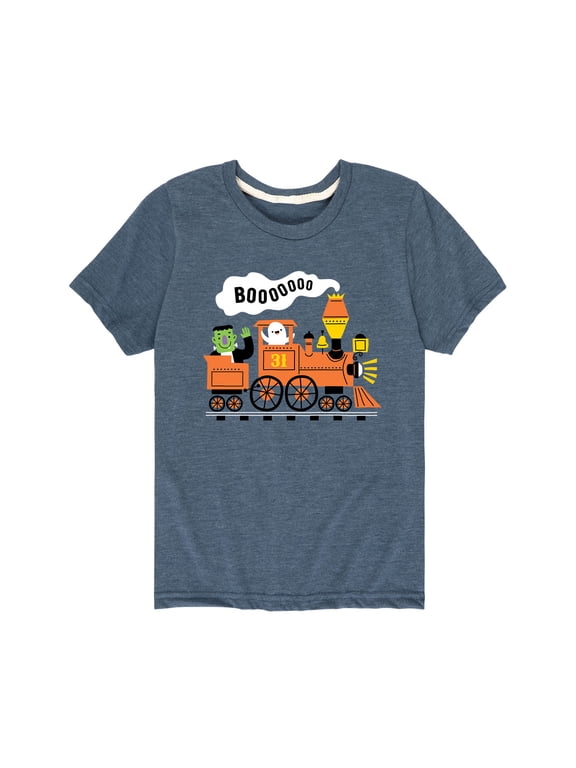 - Halloween Ghost and Monster Train Toddler Boys' Toddler Short Sleeve Graphic T-Shirt
