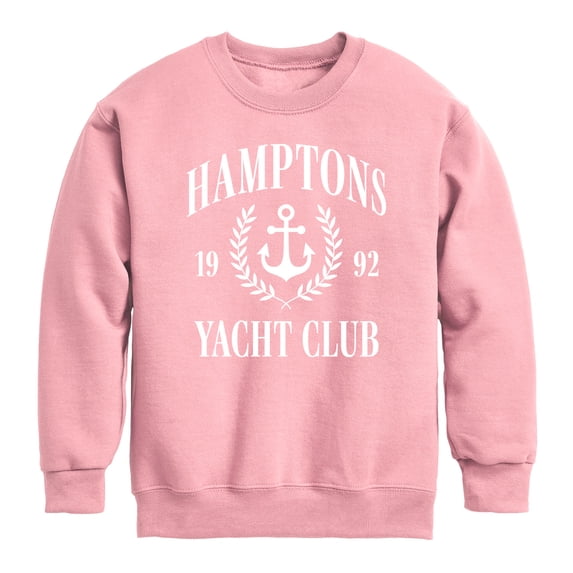 Instant Message - Hamptons Yacht Club Graphic Long Sleeve Fleece Sweatshirt